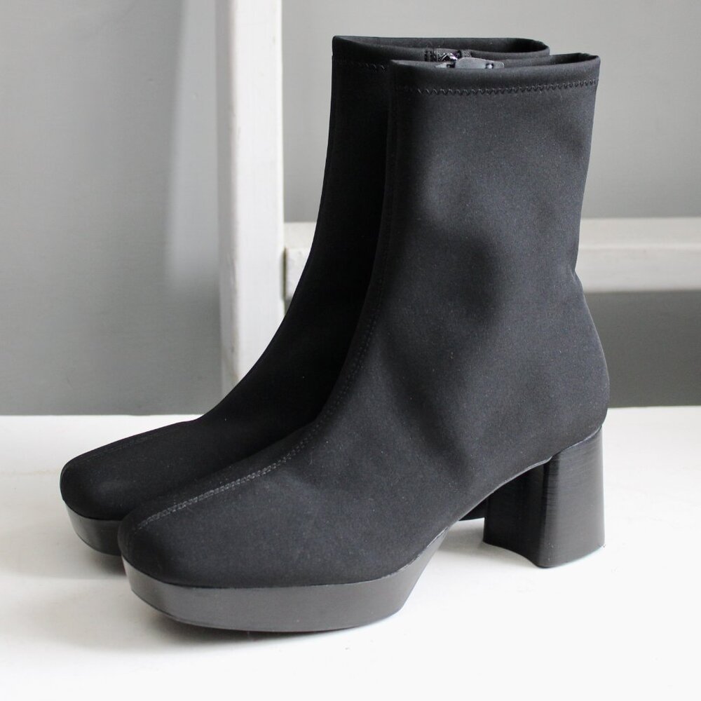 Aerosoles Women's Sussex Stretch Gabardine Block Heel Platform Bootie sz 9.5 NWT - Picture 2 of 8